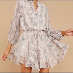 Red Dress Light Wash Snake Skin Dress